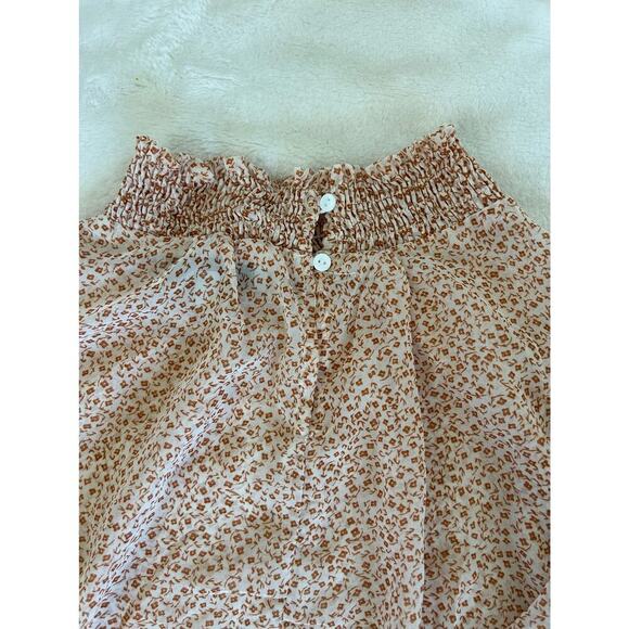 Hayden Los Angeles FloralbSmock Neck Blouse Size L - Picture 3 of 12